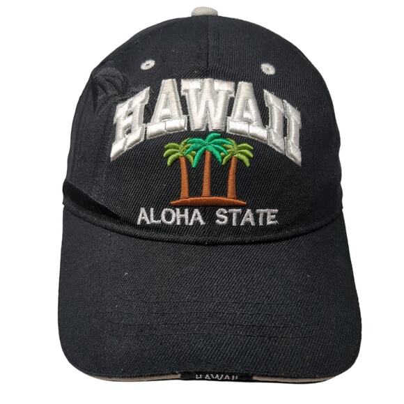 Hawaii Aloha State Strapback Baseball Cap Black One Size Banana Expression - Picture 1 of 10